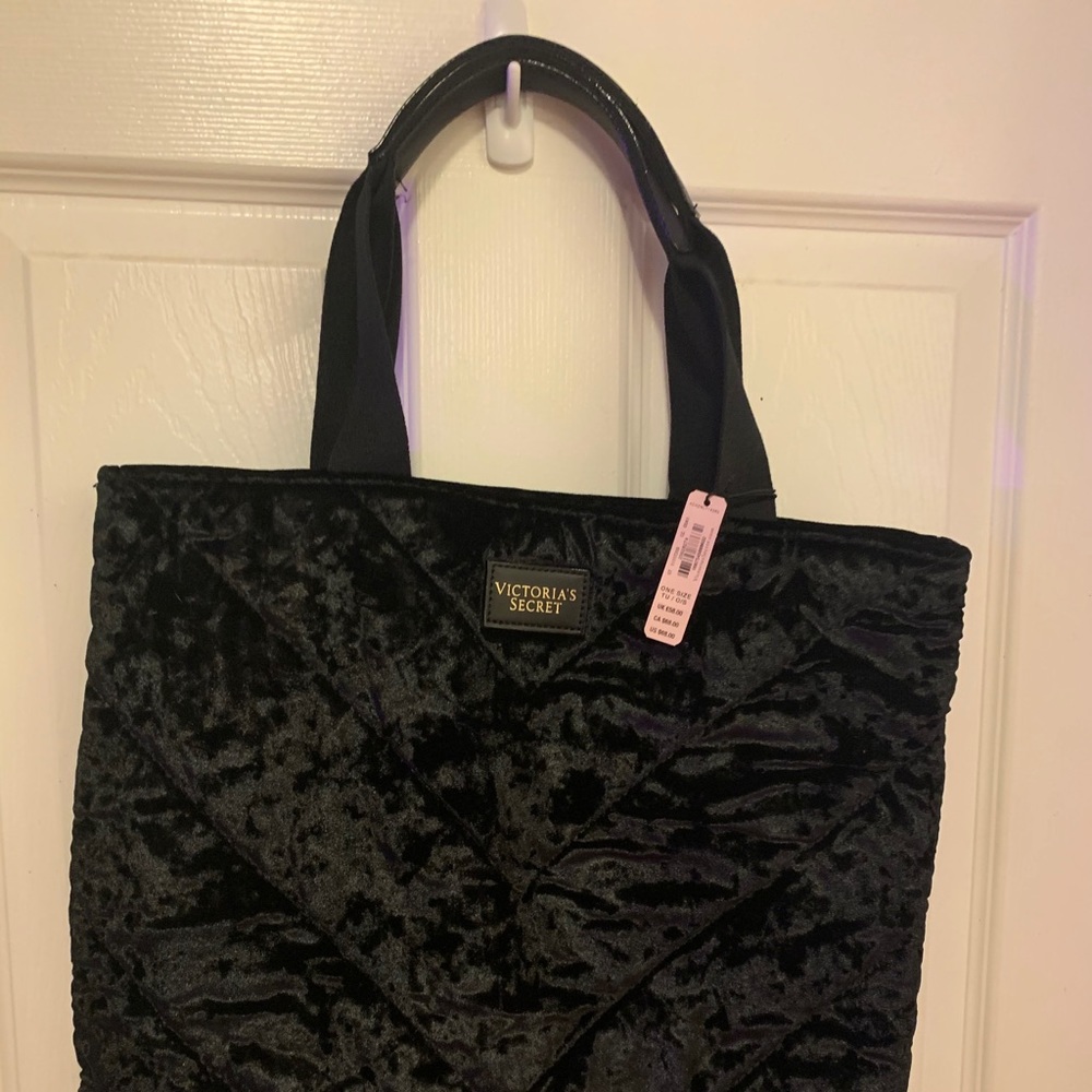Black Velvet Victoria Secret Large Bag